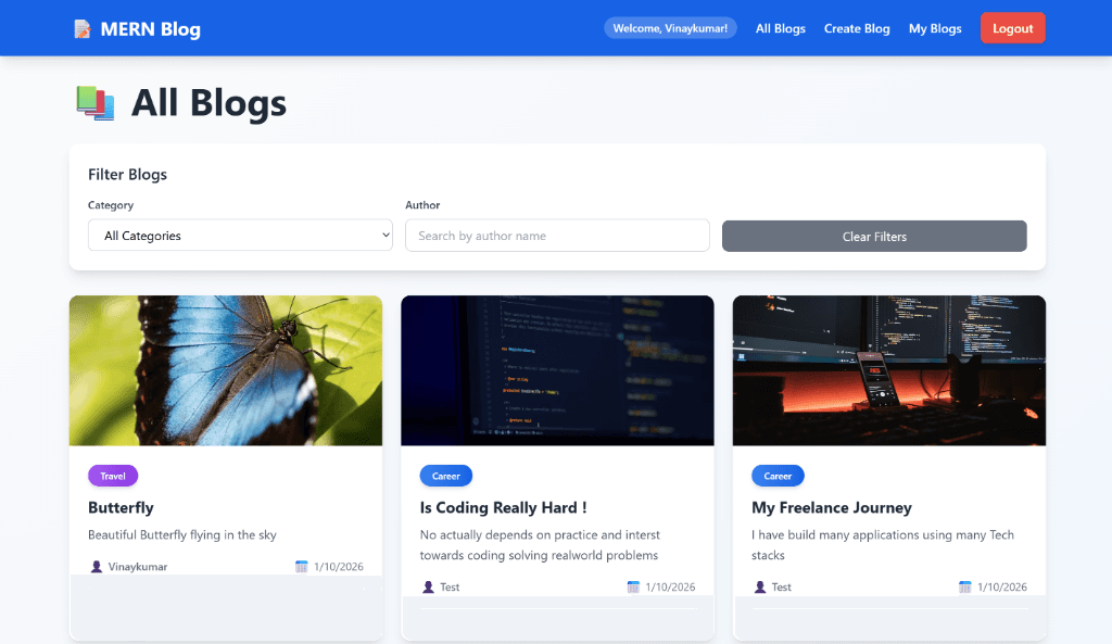 MERN Stack Blog Platform